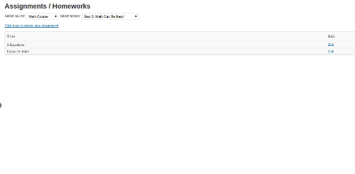 Manage Assignments/Homework