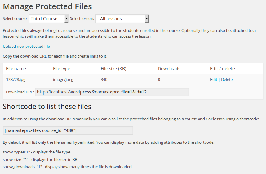 Manage protected files